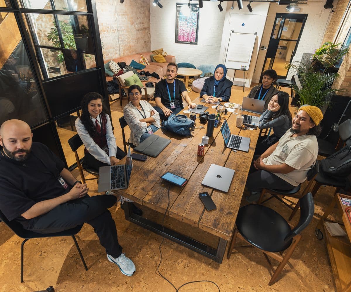 advAInt team collaborating in a modern workspace